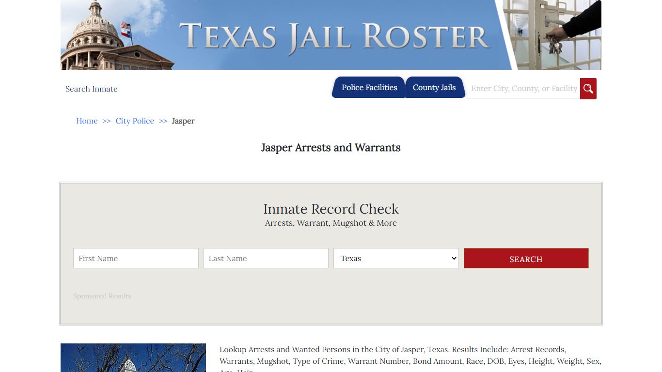 Jasper Arrests and Warrants - Jail Roster Search