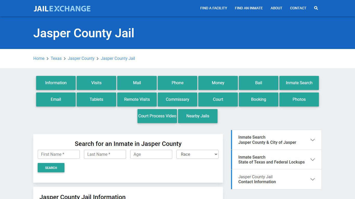 Jasper County Jail Roster Lookup, TX, Inmate Search